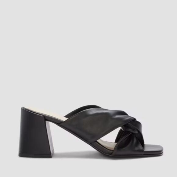 New Everlane The Day Twist Leather Heel in Black Size 9 - Picture 12 of 12